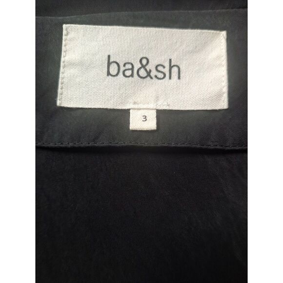 ba&sh Dress Size Large 3 Black Aimee Midi Wrap Collared Pockets  Dress - Picture 11 of 16